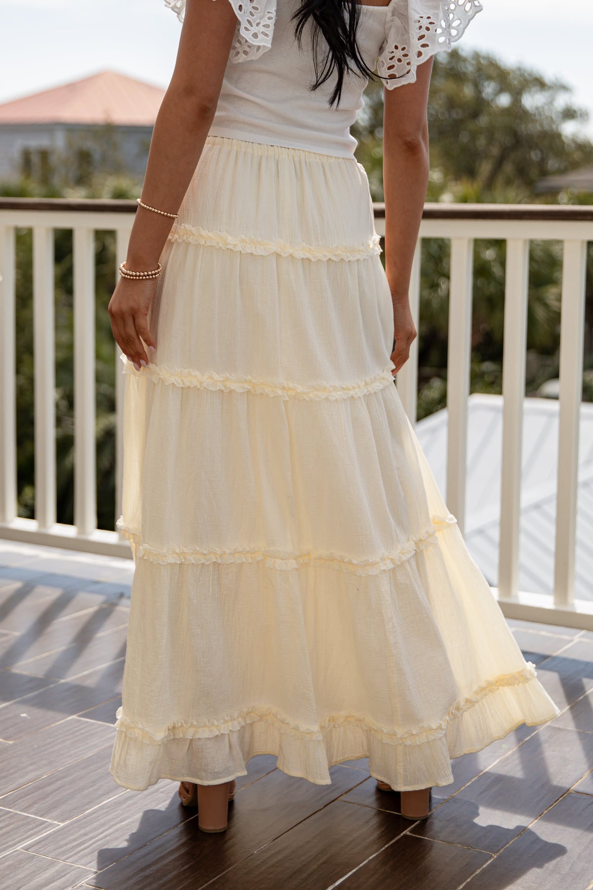 FINAL SALE - Honeylight Flow Yellow Maxi Skirt
