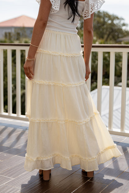FINAL SALE - Honeylight Flow Yellow Maxi Skirt