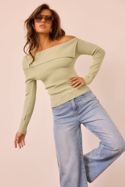 Soft Touch Knit Top - Sage