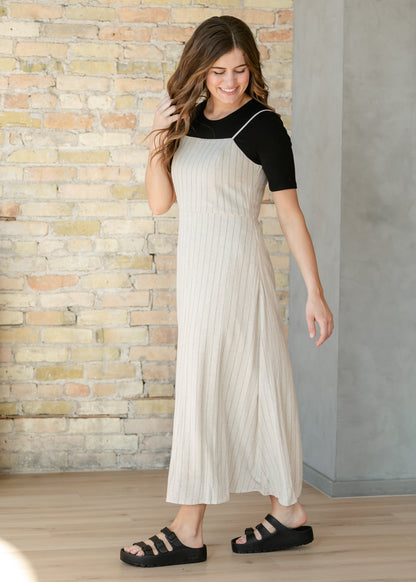 Spaghetti Strap Pinstripe Maxi Dress - FINAL SALE