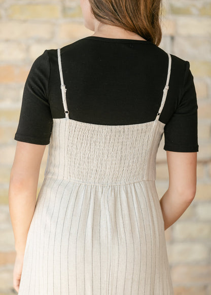 Spaghetti Strap Pinstripe Maxi Dress - FINAL SALE