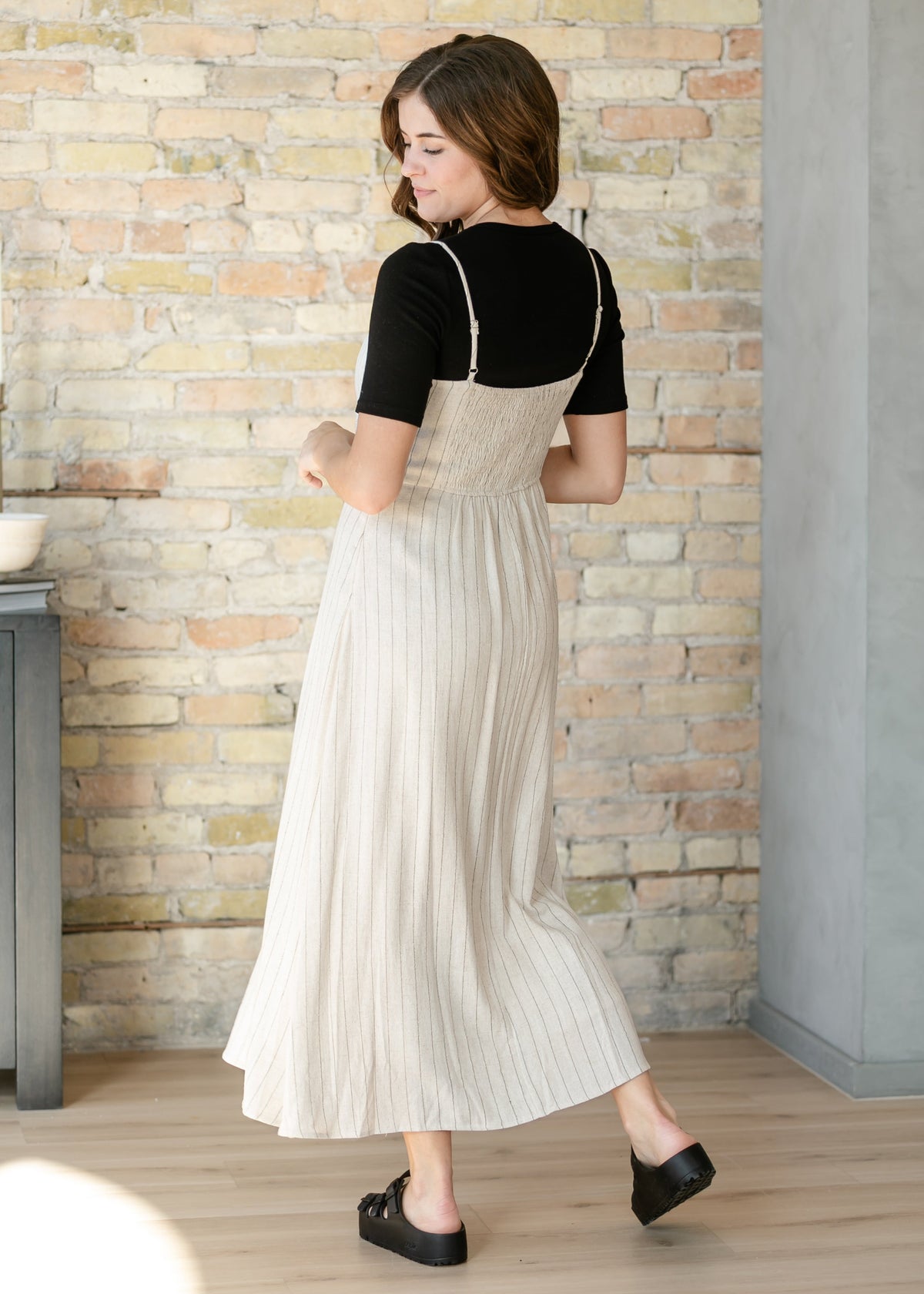 Spaghetti Strap Pinstripe Maxi Dress - FINAL SALE