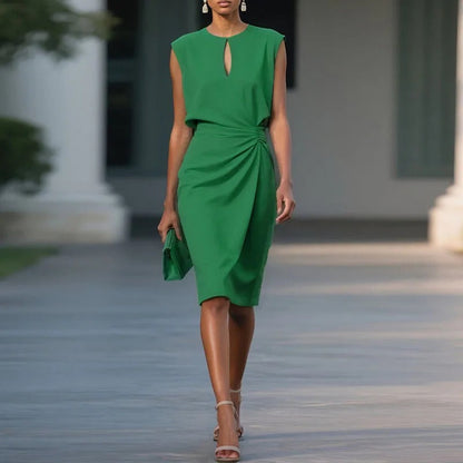 MAEVE – ELEGANT DRAPED KNEE-LENGTH DRESS