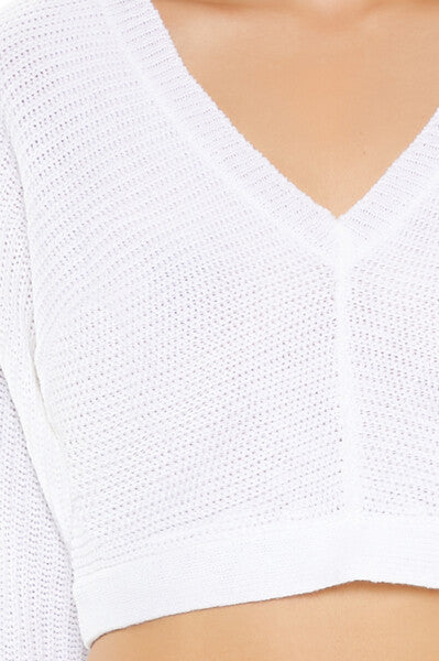 Open-Back Cropped Sweater