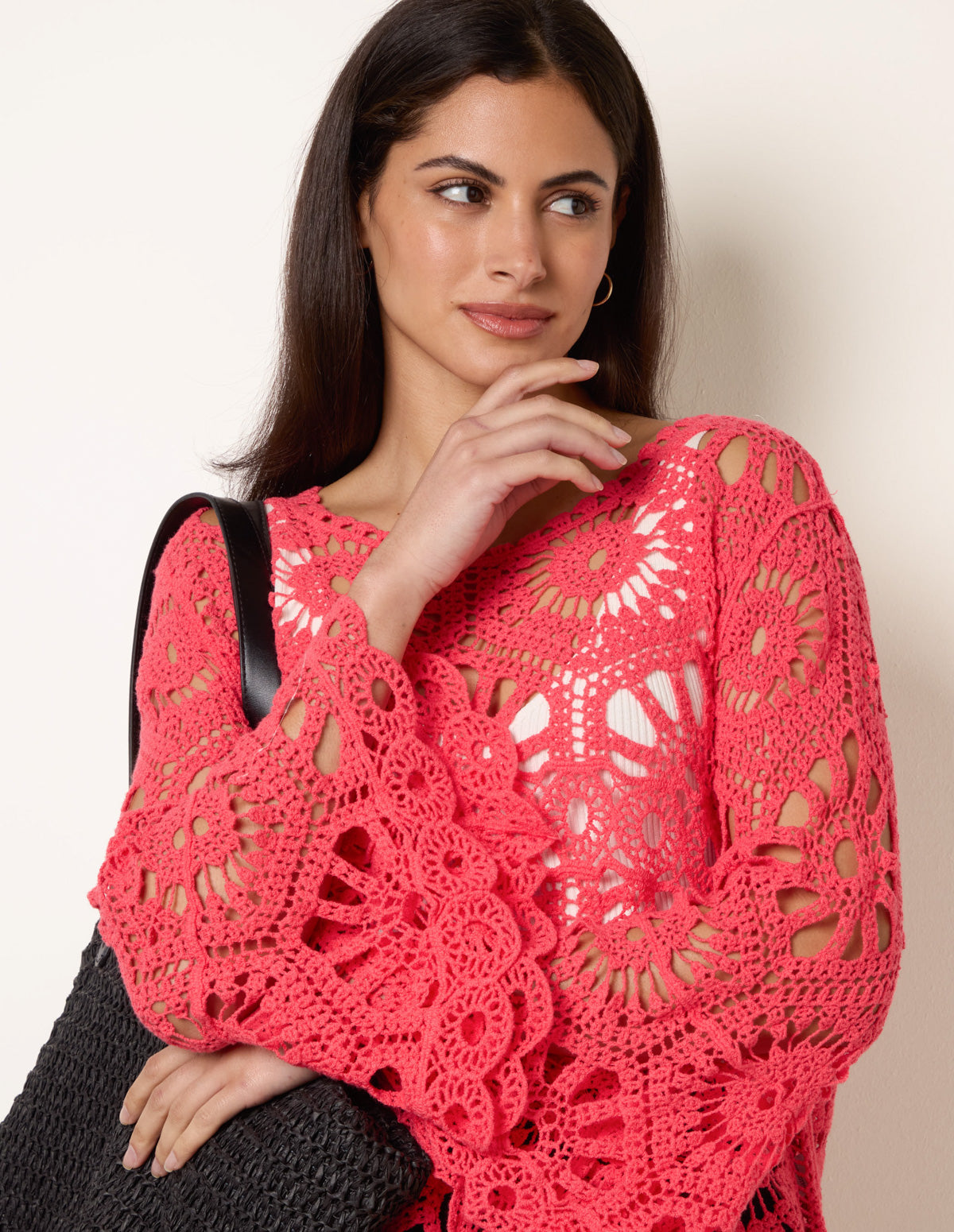Crochet Top With Flared Sleeves