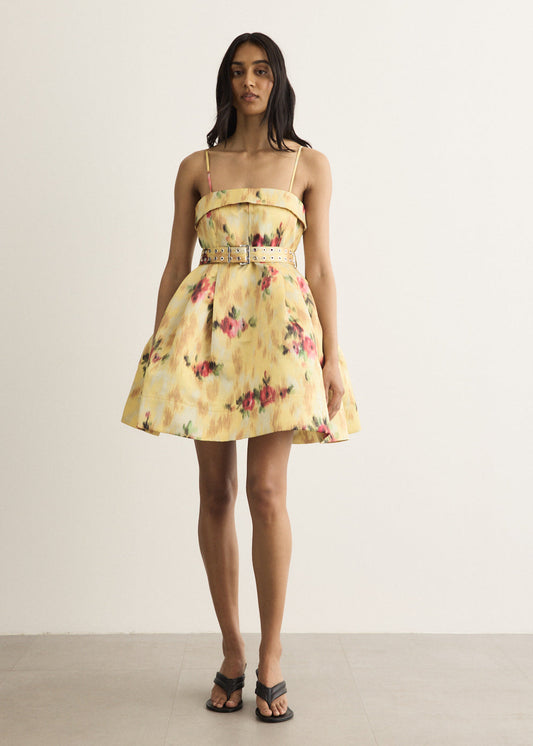 Printed Duchesse Bubble Mini Dress