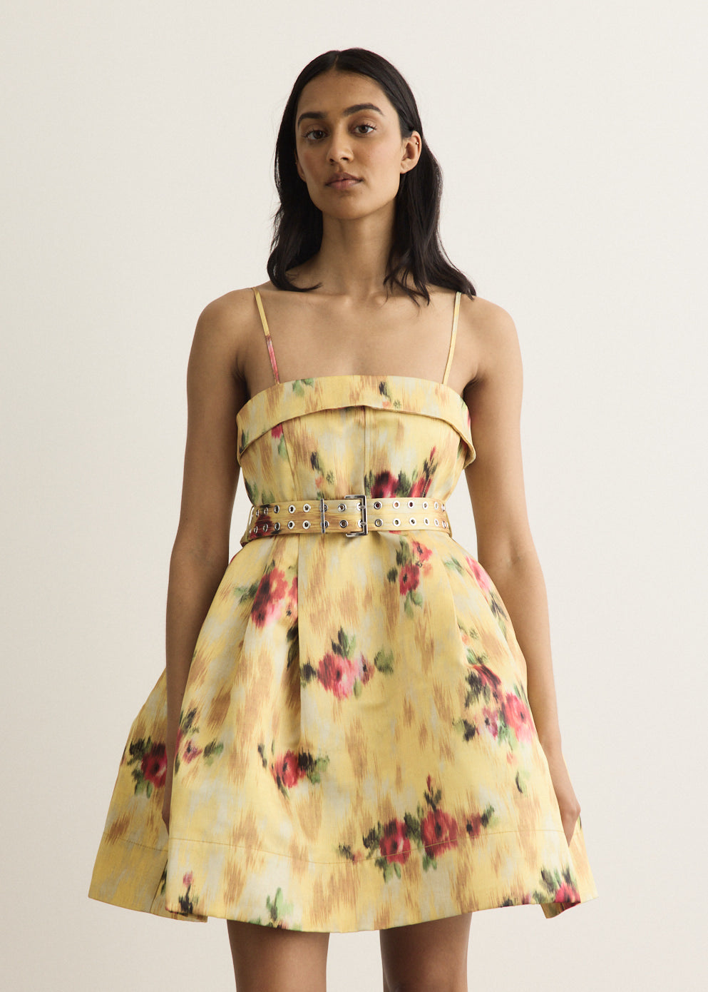 Printed Duchesse Bubble Mini Dress