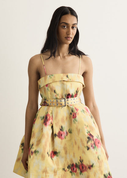 Printed Duchesse Bubble Mini Dress