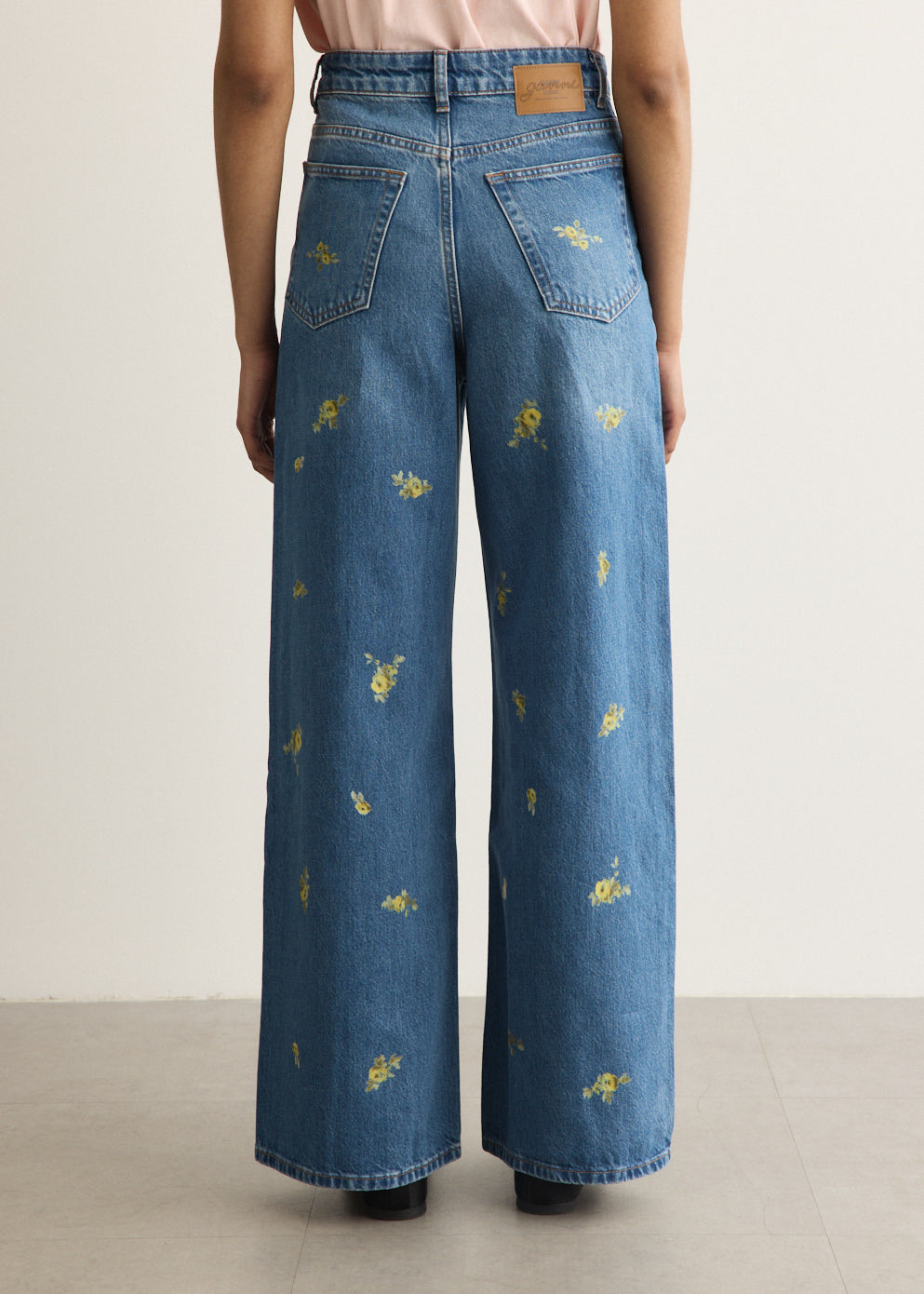 Printed Flower Denim Lari Jeans