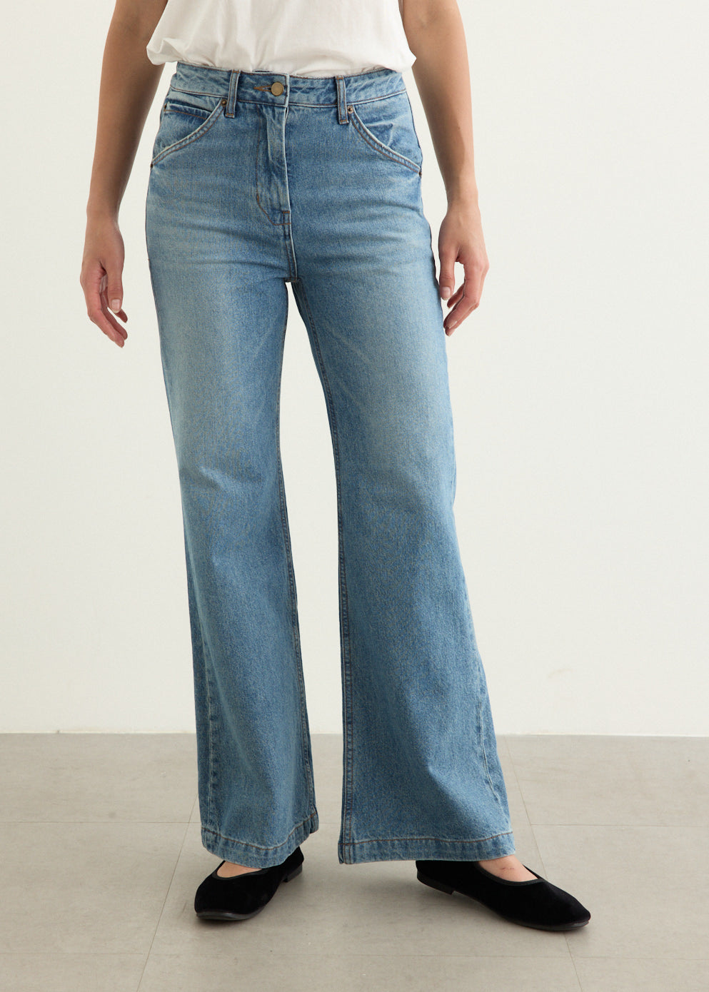 Cinch Back Bootcut Denim Jeans