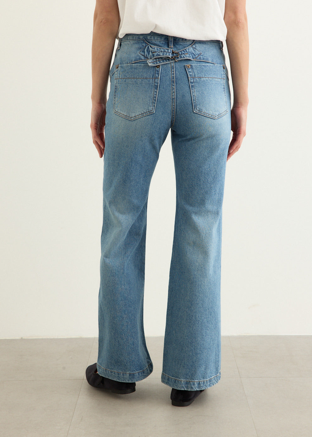 Cinch Back Bootcut Denim Jeans