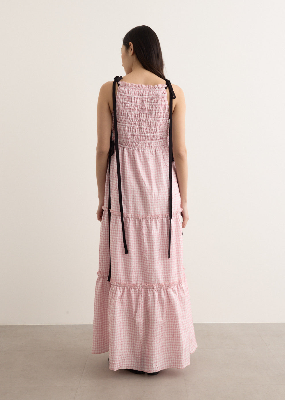 Shibori Pleat Maxi Smock Slip Dress