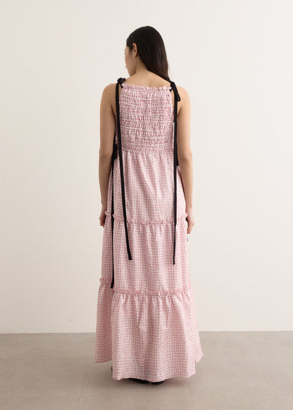 Shibori Pleat Maxi Smock Slip Dress