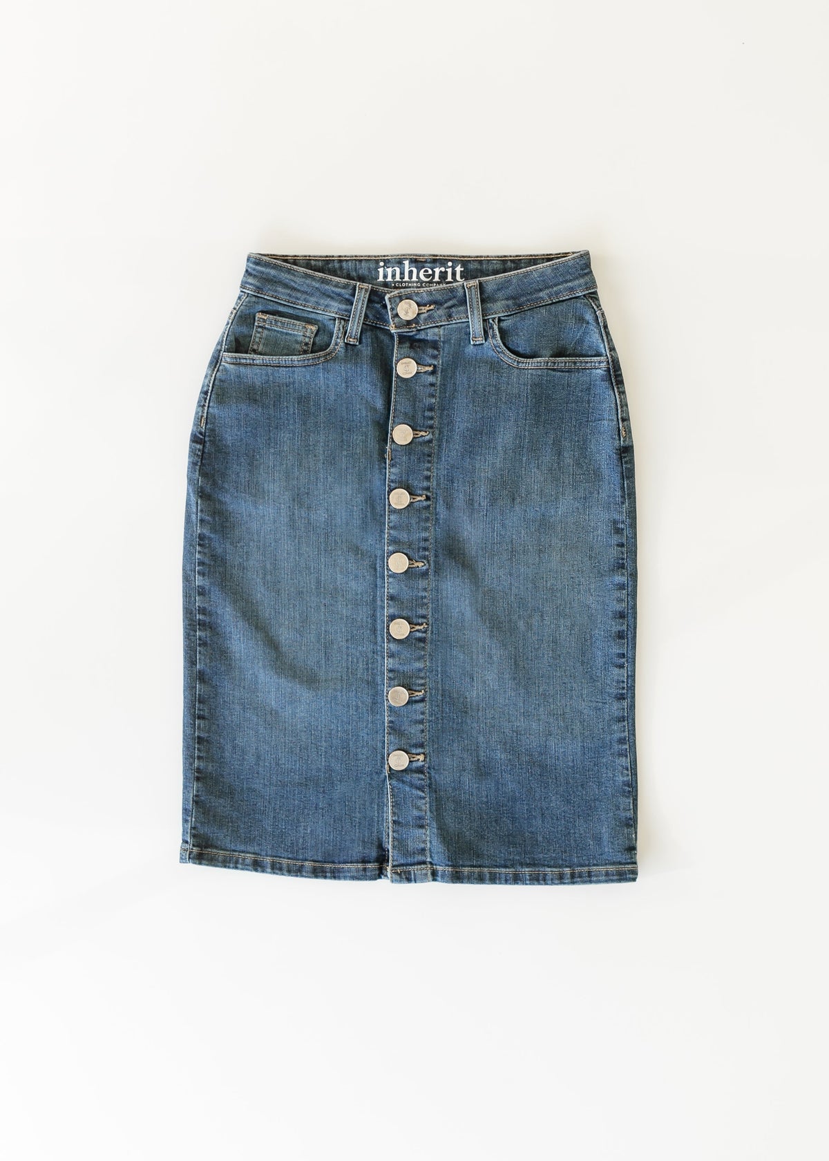 Zana Front Button Denim Midi Skirt - FINAL SALE