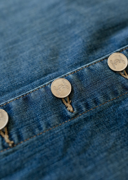 Zana Front Button Denim Midi Skirt - FINAL SALE