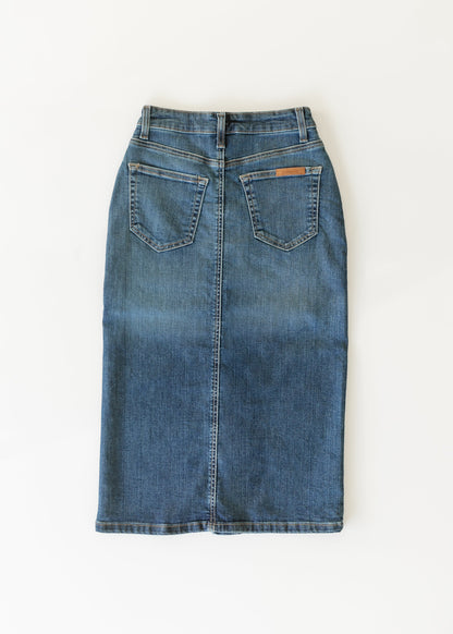 Zana Front Button Denim Midi Skirt - FINAL SALE